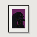 She's A Diva Afro Art Print In Dark Magenta Pink