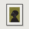 Tribal Woman Reigns Afro Art Print in Khaki