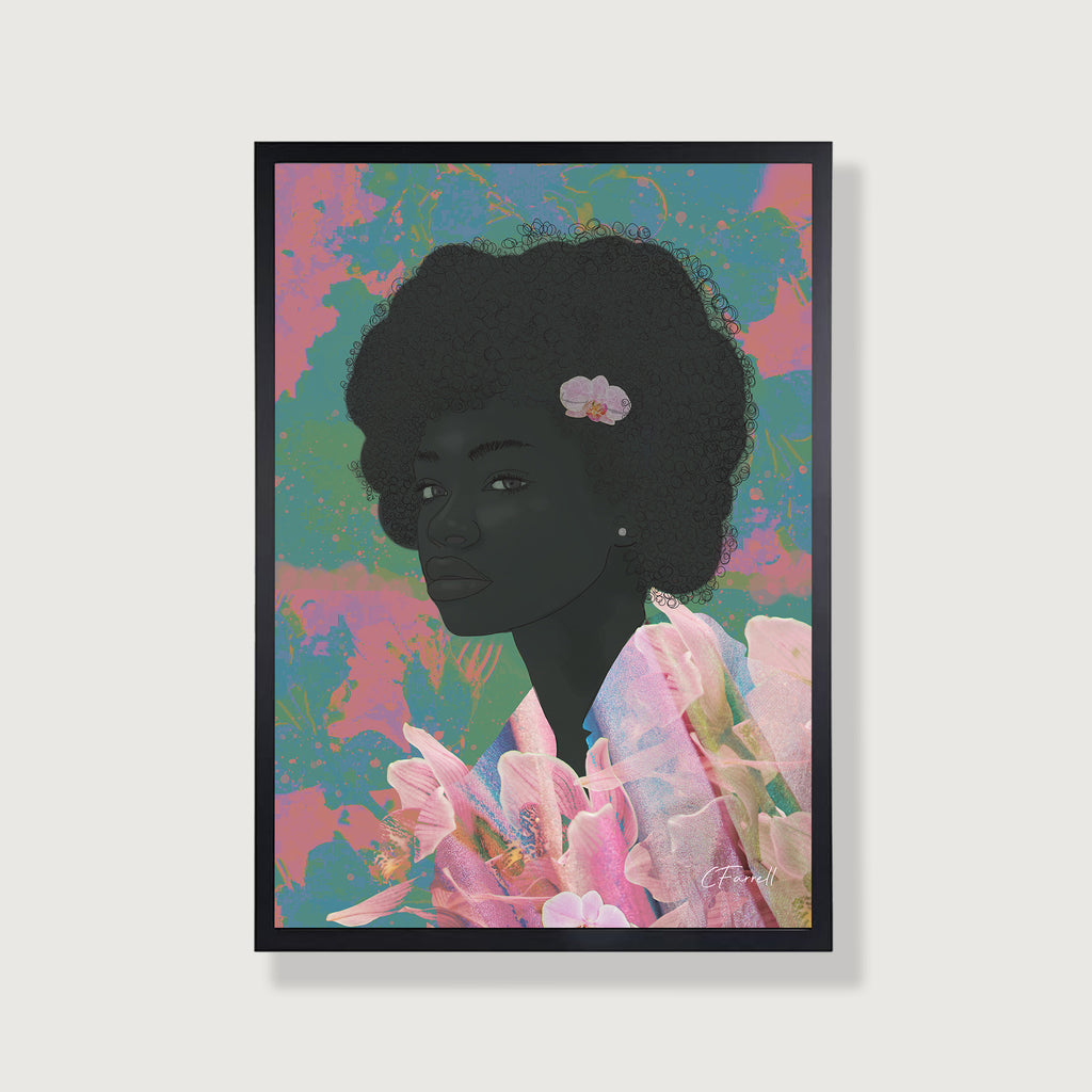 Flower Child - Afro Art Print in Multi-Colour