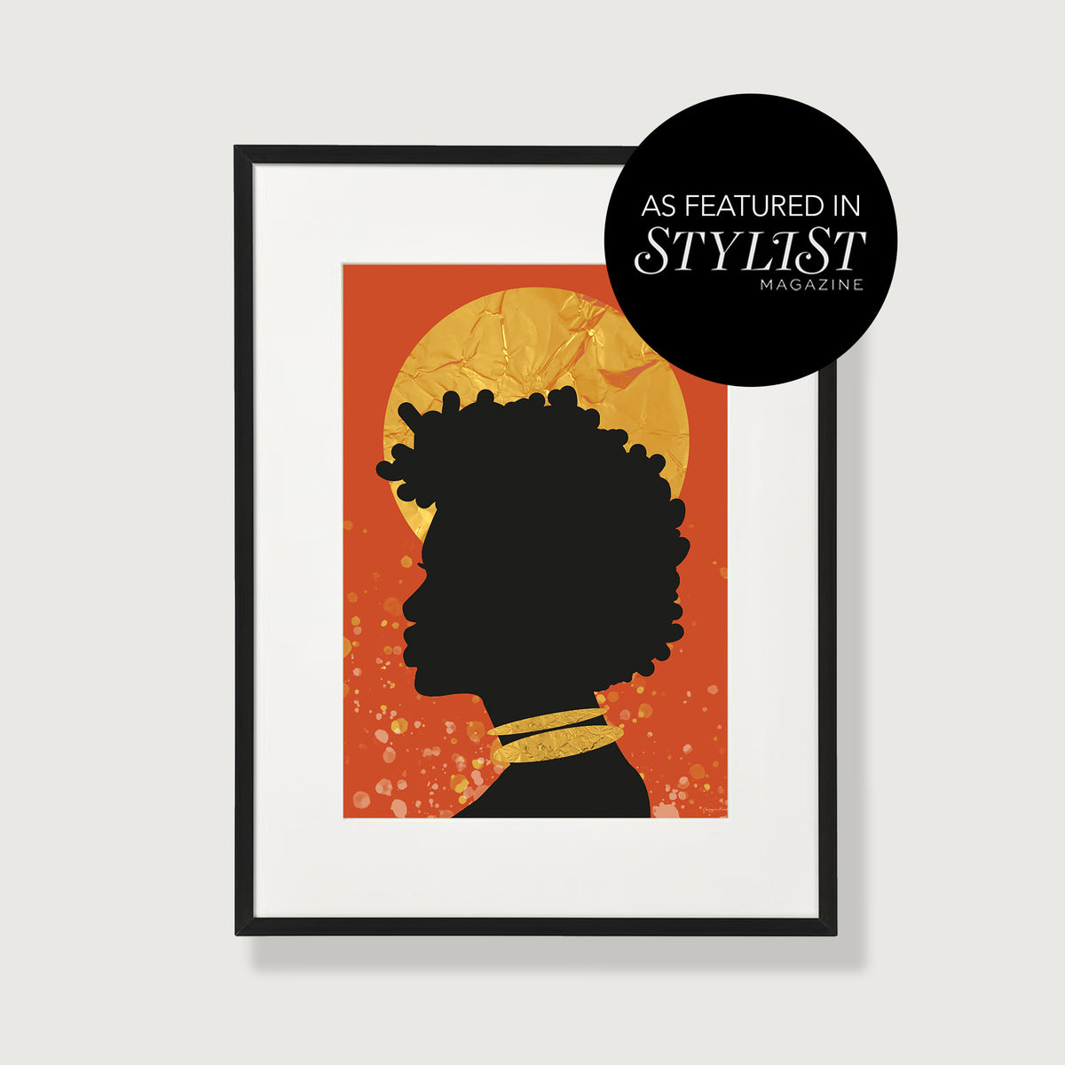 Natty - Afro Art Print in Orange
