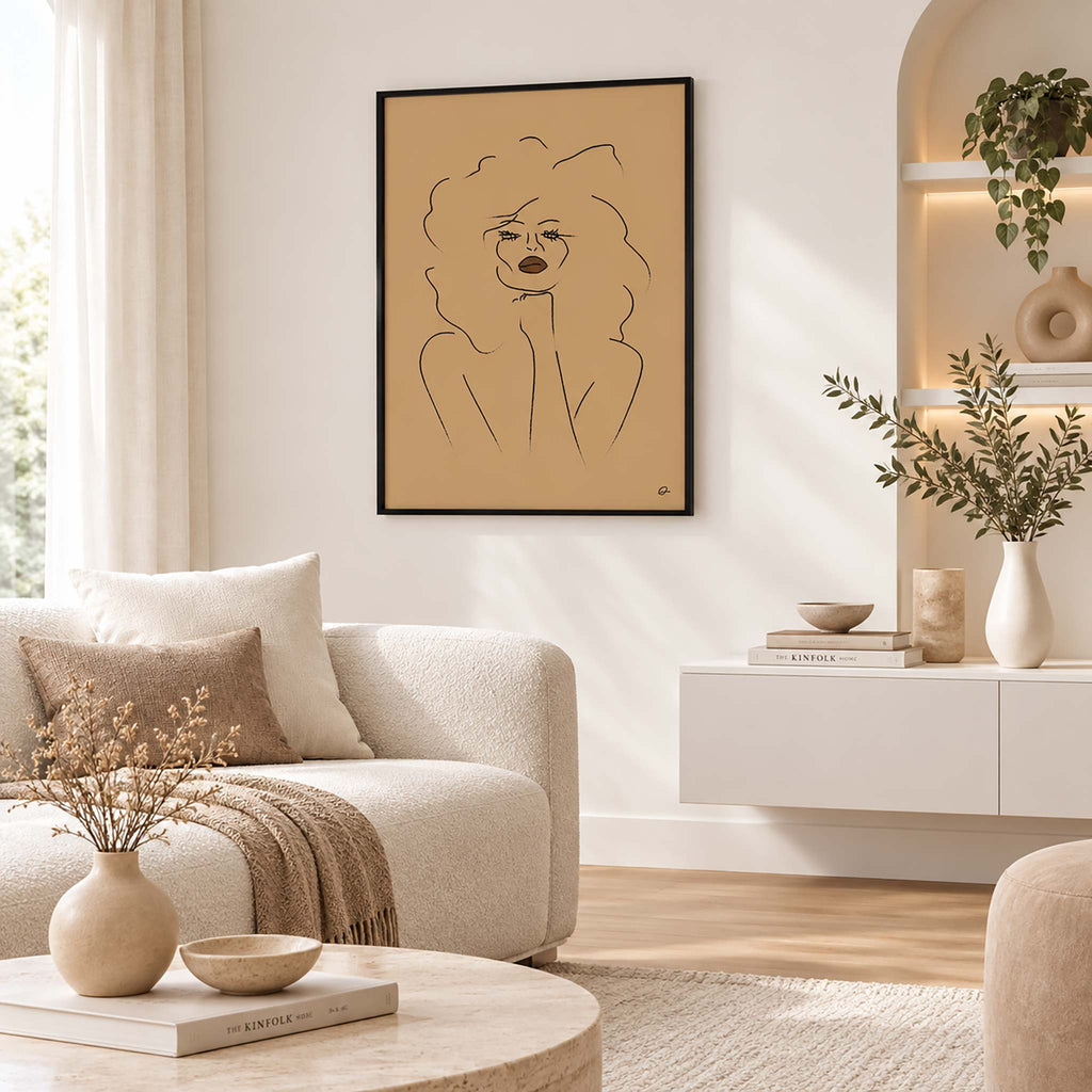Naomi art print in nude tone