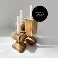 Reclaimed Wood Rustic Candlestick Holders (Set of 3)